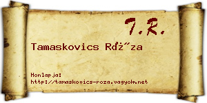 Tamaskovics Róza névjegykártya