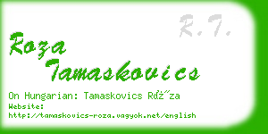 roza tamaskovics business card